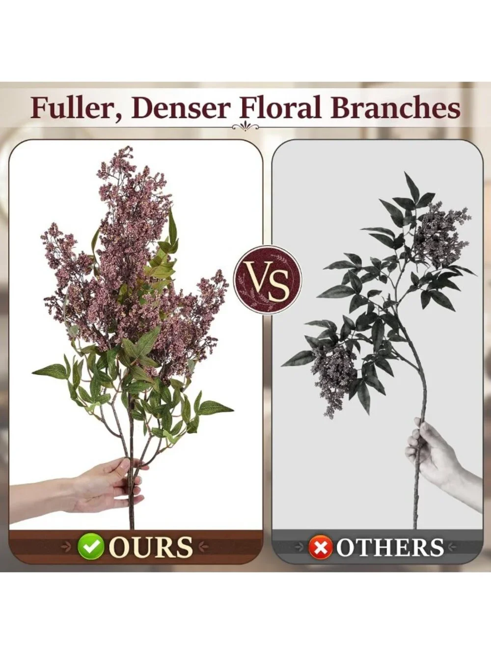 4Pcs 34in Purple Nandina Berry Stems - Full, Dense Branches for Floral